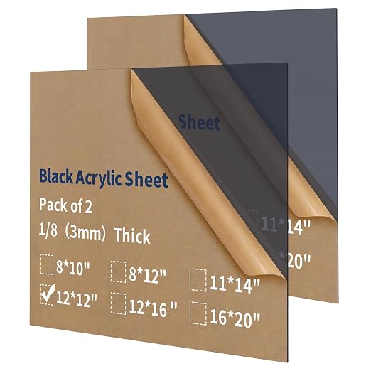 1/8 Thick 12 x 12 inch Acrylic Sheets by gdhwcxl