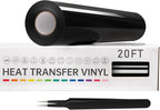 VinylRus Heat Transfer Vinyl-12” x 20ft Black Iron on Vinyl Roll by VinylRus