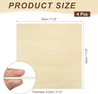 MECCANIXITY 4pcs Basswood Sheet 12" x 12" x 1/8" Unfinished Wood Plywood Boards - Image 2