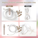 Oligei 25 Pcs Silicone Cable Ties, Cable Ties Reusable, High Elasticity Cord - Image 4
