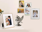 High-End Silver 4x4'' Round Zinc Alloy Picture Frames, Unique Wave Design - Image 7