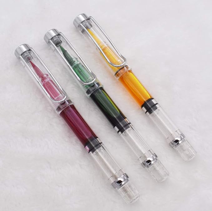 3PCS Yongsheng 3009 Piston-Filled flexible Brush Tip Fountain Pen Fine to Broad by LanxiviDirect