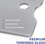 2 Pack 10x14 Inch Natural Grey Tempered Glass Palettes, Handy Oval&Rectangular - Image 3