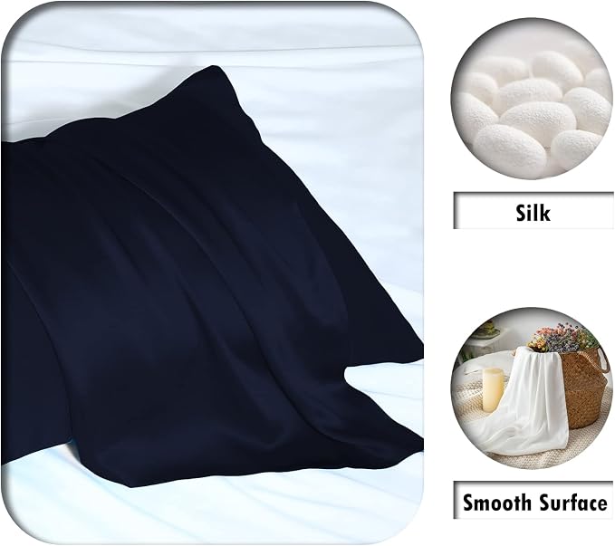 Silk Pillow Cases 2 Pack Soft Breathable and Sliky King Size Pillow Cases Set - Image 2