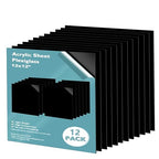 Egofine 12" x 12" Black Plexiglass Sheets 12 Pack 0.04 Inch Cast Acrylic Sheet by Egofine