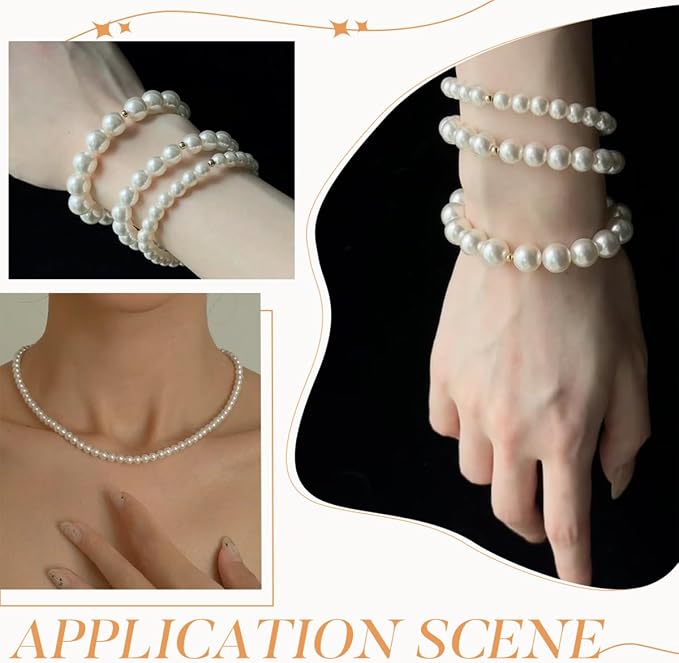 1000Pcs Pearl Beads for Bracelets Making -4mm 6mm White Pearl Beads - Image 8