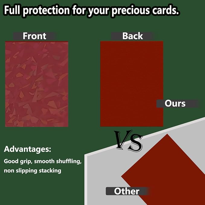100 Count Red Card Sleeves for Trading Cards, Perfect Fit Shiny MTG Card Sleeve - Image 3