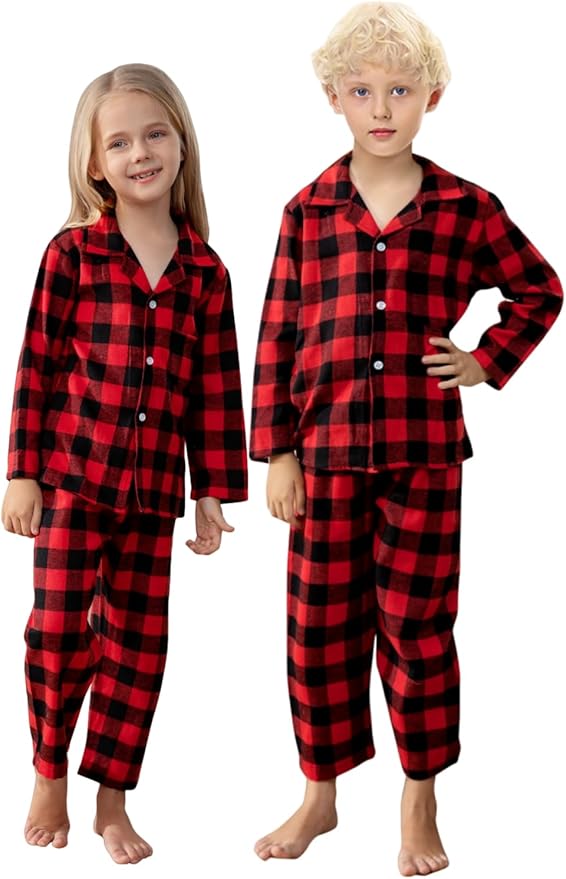 Schbbbta Family Matching Pajamas Holiday Sleepwear Long Sleeve Pjs Sets