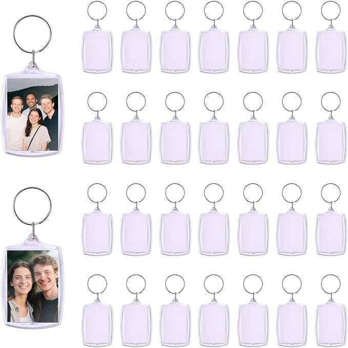 30pcs Pendant Picture Frame keychain, Make Your Own Personalized keychain Kit by JasperKino