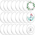 32pcs 2.5Inch Clear Acrylic Ornament Blanks by XWAIO
