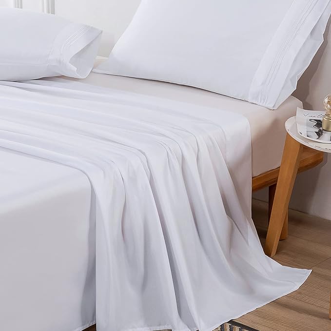Lirex Flat Sheet, Twin Size Extra Soft Brushed Microfiber Flat Sheet, Machine - Image 4