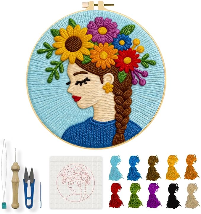 INFUNLY Flower Women Punch Needle Embroidery Kit by INFUNLY