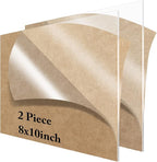 2 Pieces 8 x 10 Clear Acrylic Sheets Blank Acrylic Signs, 1/8 inch Thick by Lesnlok