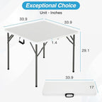FDW 34" Folding Card Table Plastic, Portable Square Height - Image 3