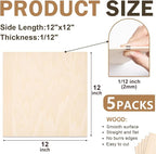 5 Pack Basswood Sheets for Crafts, Wood Burning, Architectural Models - Image 2