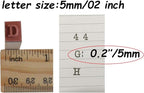 Pack of 36 Pcs Small Wooden Rubber Stamps 0.2 Inch of Letter and Number - Image 3