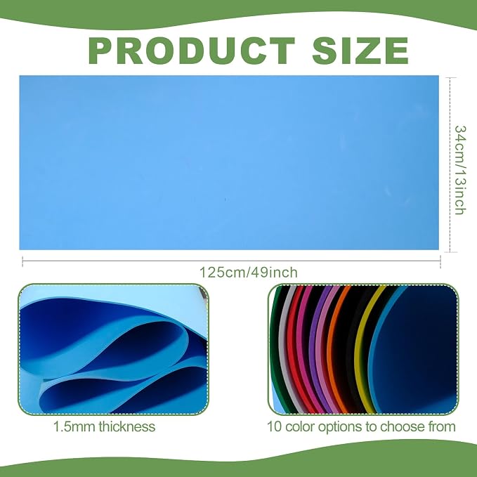 TANEMUDO 10 Pcs Craft Foam Sheet Roll in 10 Colors, Bulletin Board, and Cosplay - Image 2