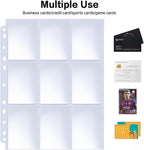 HERKKA Trading Card Sleeve Pages, 100 Pack 9 Pocket Album Pages 11 Holes Fit 3 - Image 7