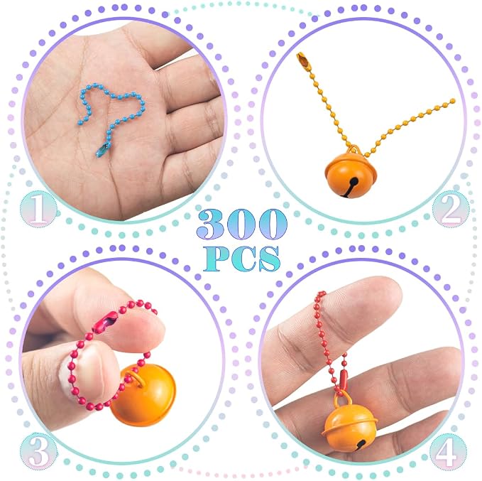 300Pcs Stainless Steel Ball Chain Set, 2.4mm Bead Chains 3.9 Inch Small Metal - Image 3