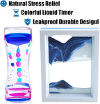 FKYTION Liquid Motion Bubbler Timer and Moving Sand Art Picture 2 Pack Colorful - Image 2