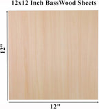 12 Pack Basswood Sheets 1/8 x 12x12 Inch Unfinished Wood Thin Plywood Sheets - Image 2