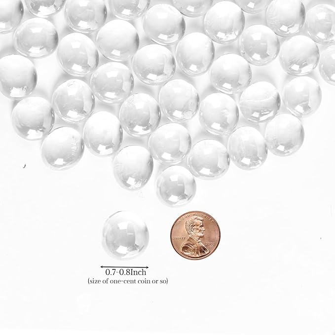 5Lb Clear Glass Pebbles, Flat Glass Marbles, Decorative Glass Gem Stones - Image 2