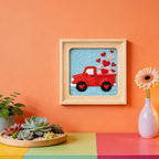 INFUNLY Red Truck Punch Needle Kit Heart Car DIY Embroidery Punch Needle Set - Image 7