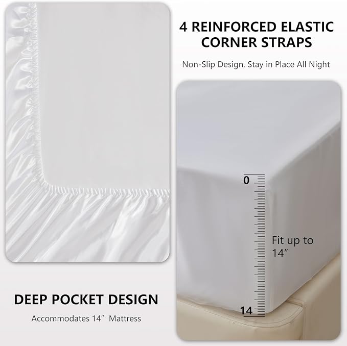 CozyLux Satin Sheets King Size Sheet Set - Image 4