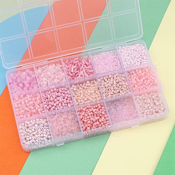 15 Color Glass Seed Tube Bugle Beads Bracelet Jewelry Making Kit, small - Image 3