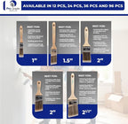 Pro Grade Paint Brushes, 5-Piece Paint Brush Set, Flat & Angle Brushes - Image 3