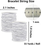 LUSTEMBER Stretchy String for Bracelets, 2 Rolls 1 mm Sturdy Elastic String - Image 2