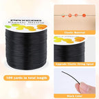 Black Elastic Stretchy String, Paxcoo Stretch Bead Cord - Image 3