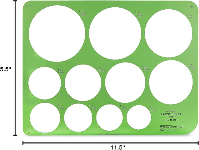 ALVIN, Large Circles Guide Template, Drawing and Drafting Tool - Image 9