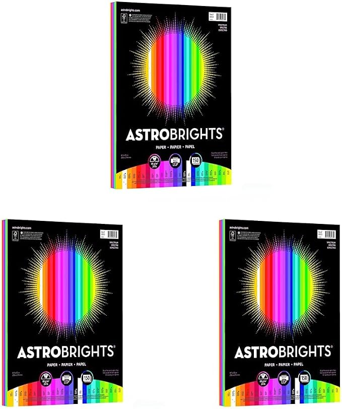 Neenah Paper Astrobrights Color Paper, 8.5” x 11”, 24 lb/89 gsm, Spectrum by Astrobrights