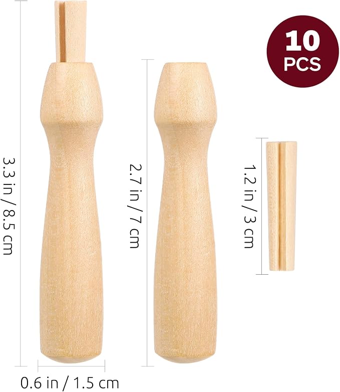 10Pcs Wooden Felting Needle Handles: Comfortable Grip Punch Needle Holder - Image 8