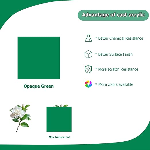 2 Pack 12'' x 12'' Opaque Green Acrylic Sheet, 3mm Thick Acrylic Plastic Sheet - Image 5