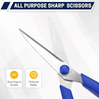 BURVAGY 8" Multipurpose Scissor Bulk 48 Pack, Comfort Grip Handles Ultra Sharp - Image 4