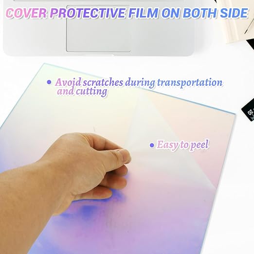 JMIATRY 8PCS Iridescent Acrylic Sheet 12x12IN, 3mm Thick, Plexiglass Panel | - Image 5