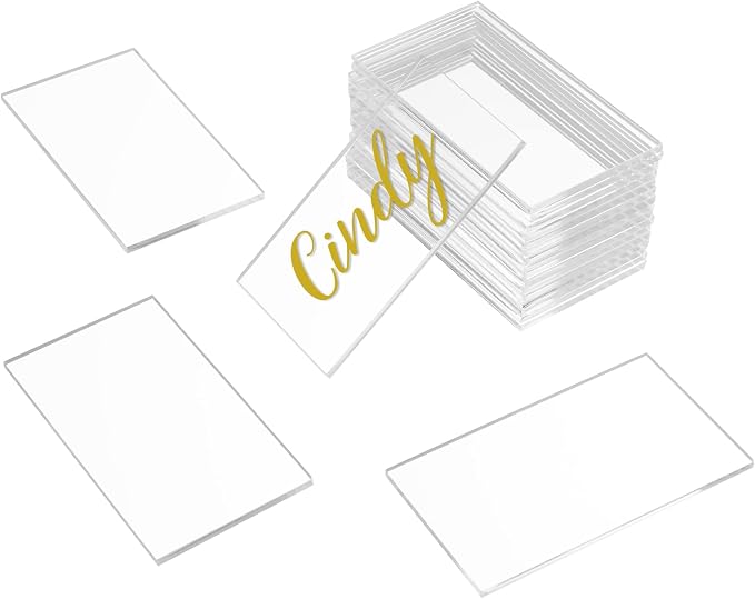 KAITELA 36 Pcs Clear Acrylic Place Cards 4" x 2.5" Rectangle Blanks | by KAITELA