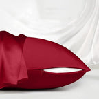 Red Silk Pillowcase for Hair and Skin Made in USA, 22 Momme Mulberry Silk - Image 3
