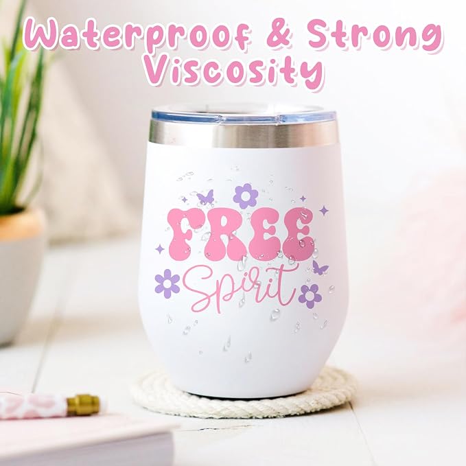 Tintnut Boho Permanent Vinyl 8 Pcs 12x10in Neon Pink Floral Adhesive Vinyl | - Image 5