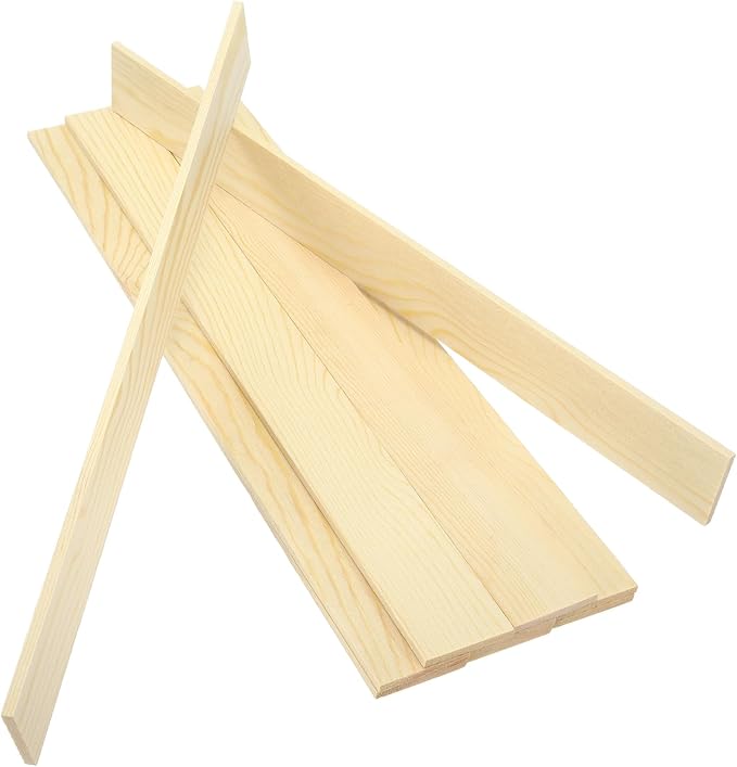 MECCANIXITY 10Pcs Wood Strips Slats, 5/32" x 1‑5/8" x 16" Thin Wood Sticks Flat by MECCANIXITY