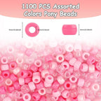 Valentine's Day Pony Beads 1100 Pcs, Bead - Image 2