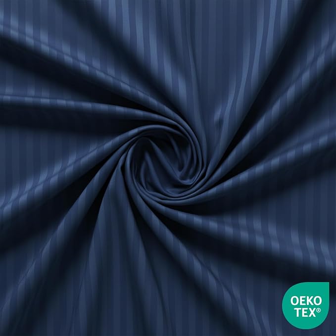 Feather & Stitch 1 Piece Fitted Sheet King Size, 100% Cotton Damask Sateen Weave - Image 3