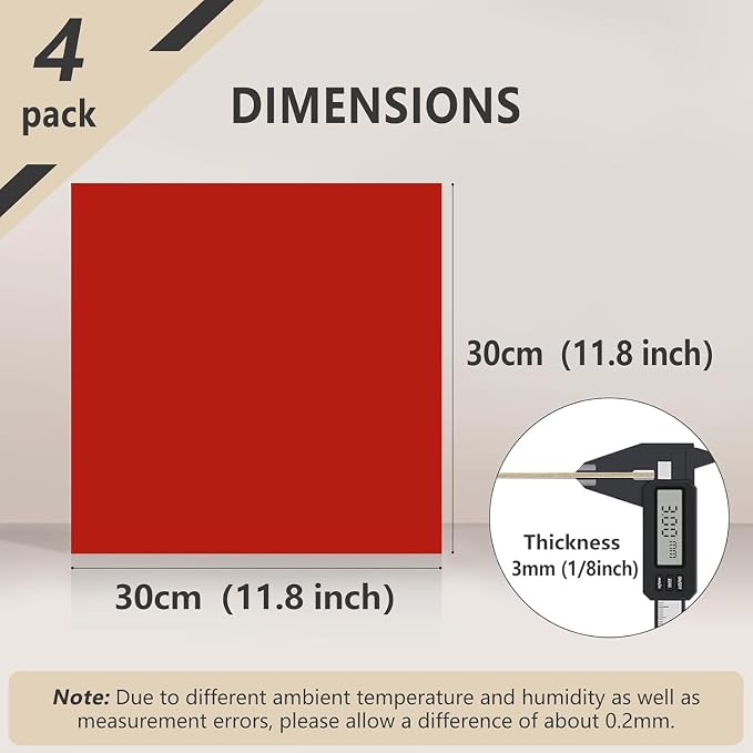 4 Pack Red Basswood Sheets for Crafts, DIY Ornaments & Architectural Models - Image 2