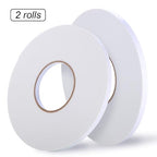 Tatuo 2 Rolls Double Sided Foam Tape 3/8 Inch by 50 Feet White PE Foam Tape - Image 2