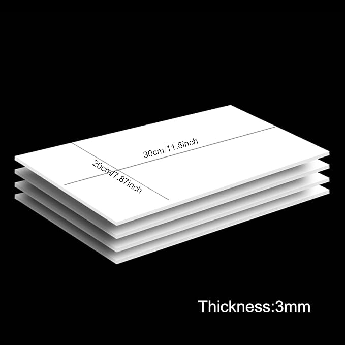 BENECREAT 5 Sheets 3mm White Foam Boards 11.8x7.8inch Rectangle Foam PVC Sheet - Image 2
