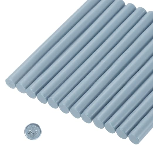MECCANIXITY 12 Pcs Dark Blue Cylinder Sealing Wax Stick Glue Gun Wax Seal Rod by MECCANIXITY