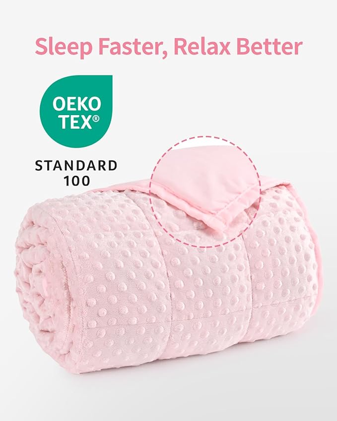 Mr. Sandman Weighted Blanket for Adults, Minky Dots Heavy Blanket for Woman - Image 3
