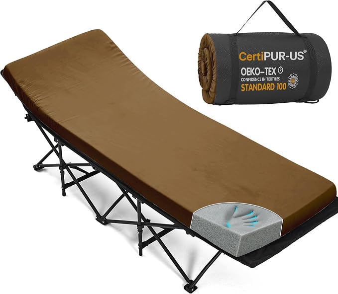 CYMULA Camping Cot Mattress 2in Memory Foam Sleeping Pad, Soft Warm Non-Slip by CYMULA